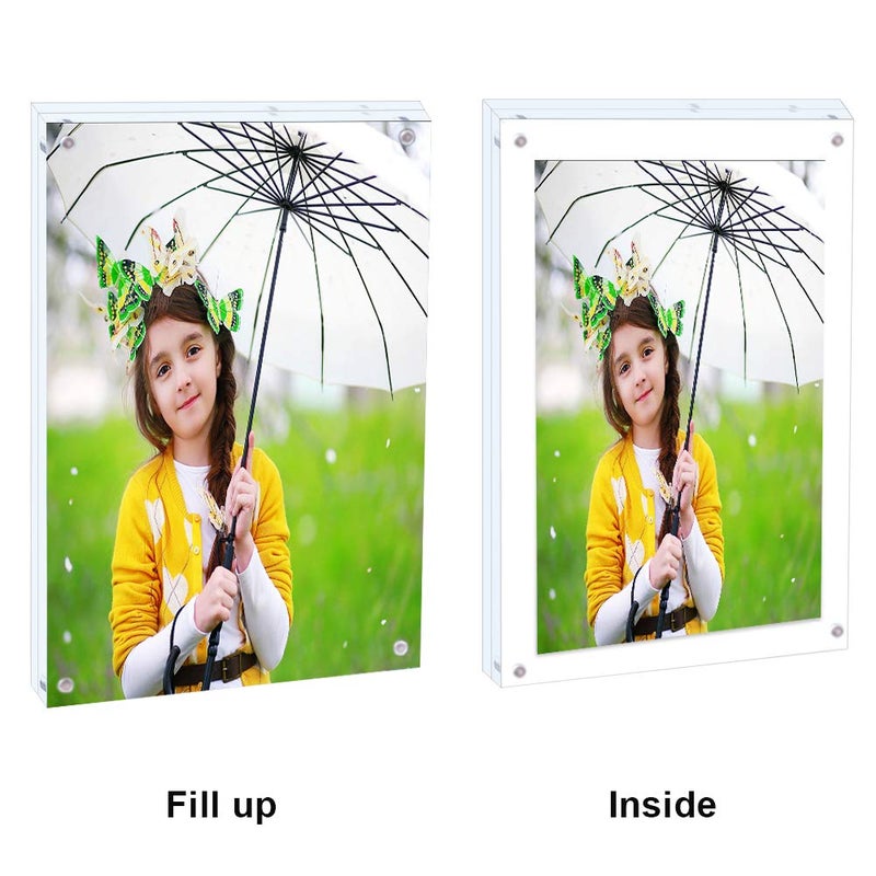 JUOIFIP Premium Acrylic Photo Frame 4x6-5 Pack Gift Box Package, Clear Free Standing Desktop Magnetic Frame Double Sided Best Gift for Family, Perfect Decorate Birthday Wedding Party - Image 2